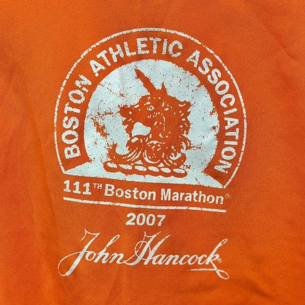 Adidas Boston Marathon Jacket Men's Orange Windbreaker Vintage 2007